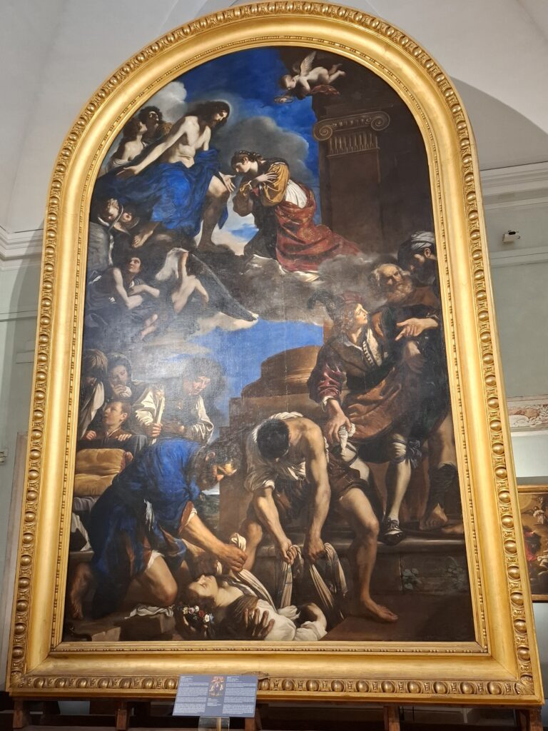 Pala altare dipinta Sepoltura di Santa Petronilla di Guercino Musei Capitolini